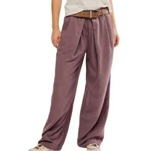 Free People Nothing to Say Wide-Leg Women's Pants in Mauve size small